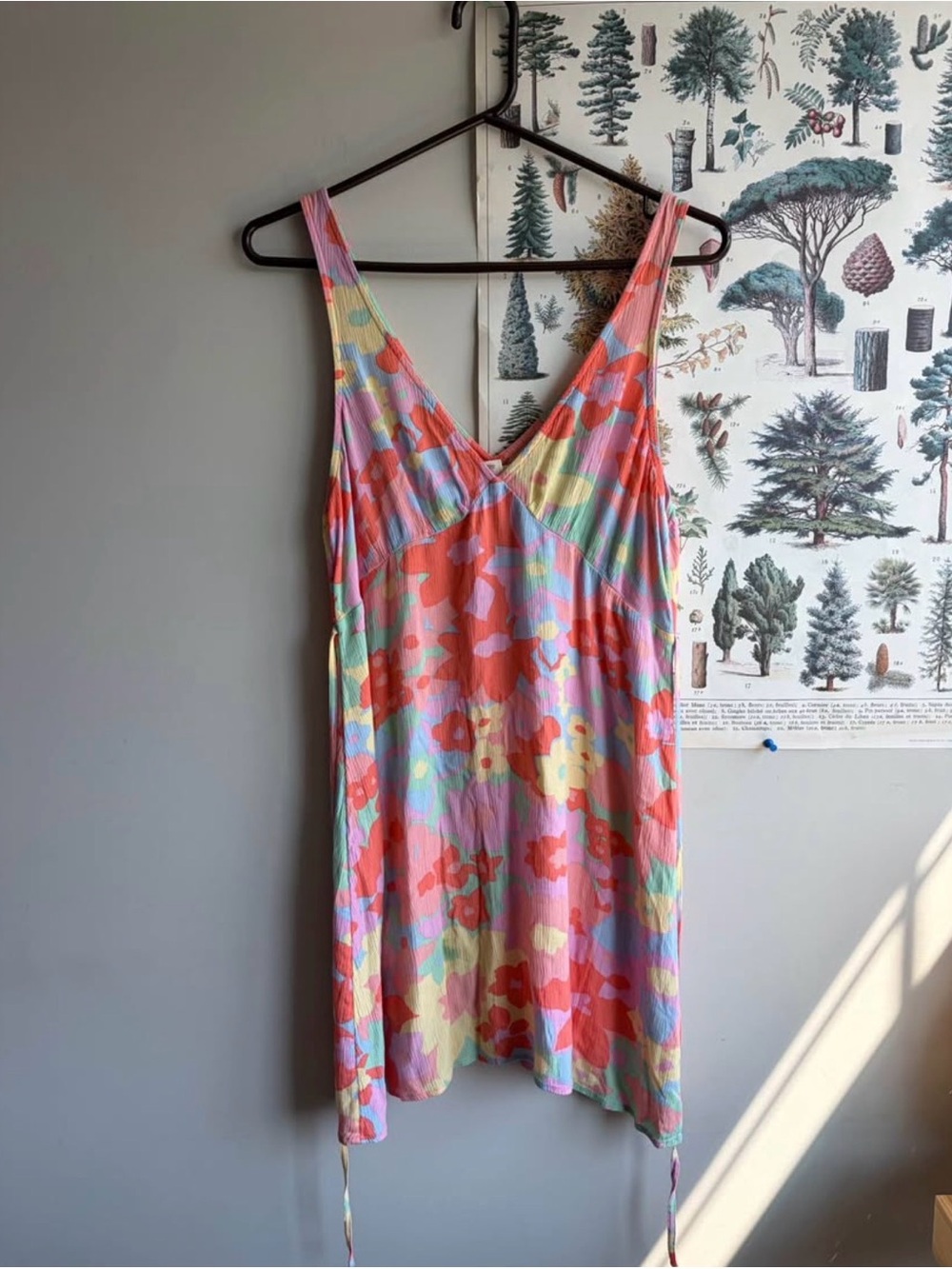 Billabong Floral V-Neck Tie Back Dress Large